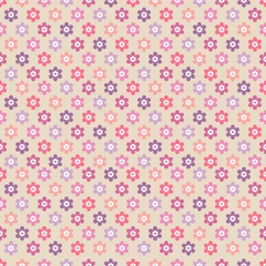 Seamless Pattern Colored Flowers Retro Beige © Jan Engel