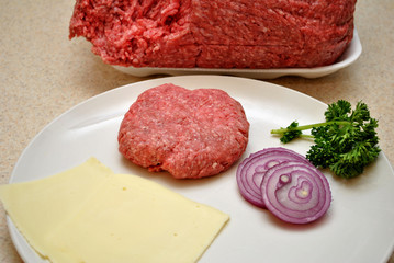 Fresh Ingredients For a Delicious Cheeseburger