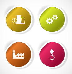 Set of stickers with icons
