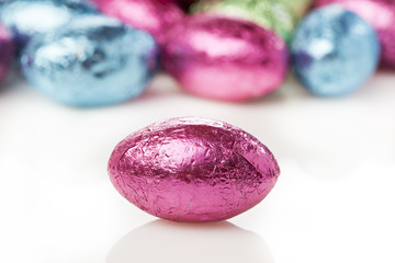 Obraz na płótnie Canvas Colorful Chocolate Easter Egg Candy