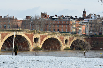 La ville de Toulouse en hiver