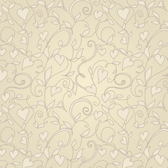 Obraz premium Vintage background with hearts ornament