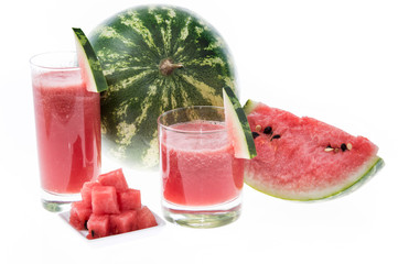 Fresh Watermelon Juice on white
