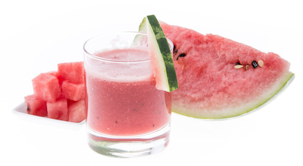 Homemade Watermelon Juice on white