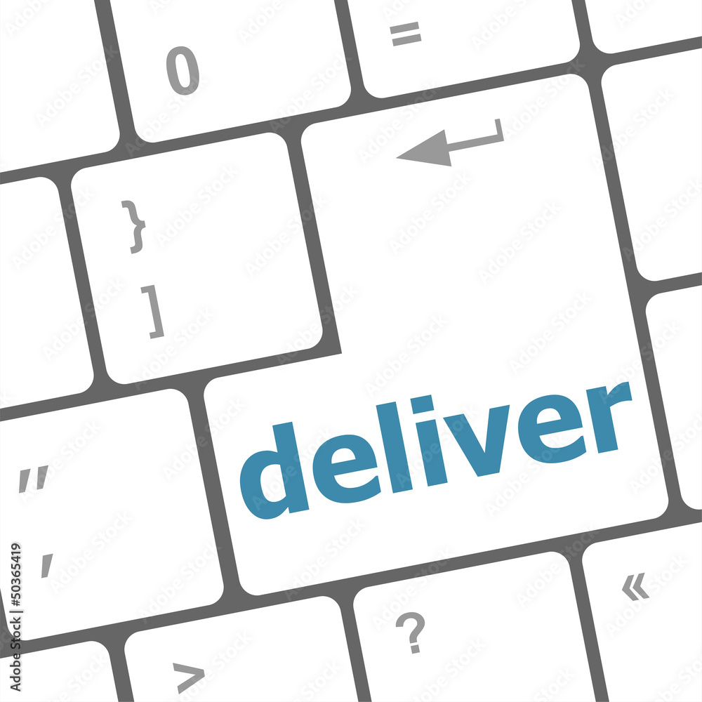 Poster deliver button on computer keyboard