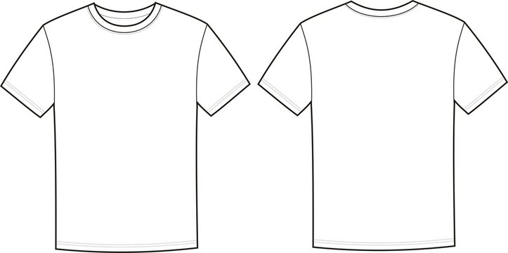 Vector illustration of t-shirt. Front and back views