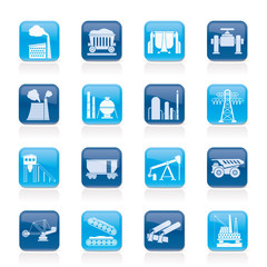 Heavy industry icons - vector icon set