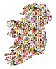 Portraits of a lot of people - map of ireland