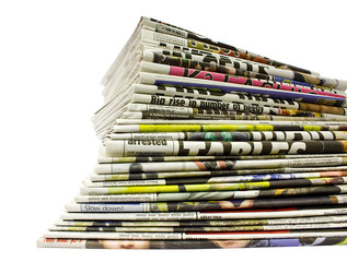 Stacked colour newspapers