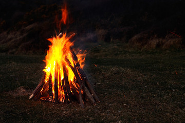 roaring campfire