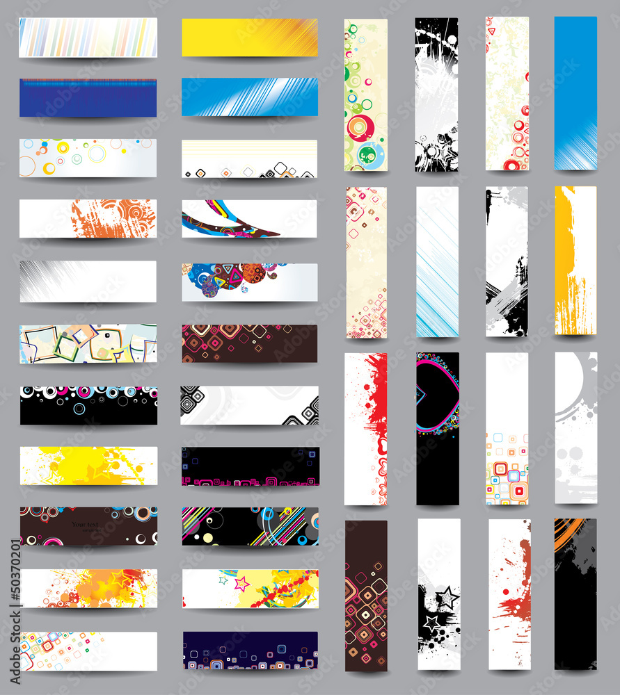 Wall mural mix collection vertical and horizontal headers