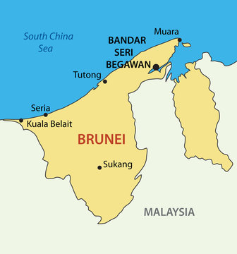 Nation of Brunei, the Abode of Peace - vector map