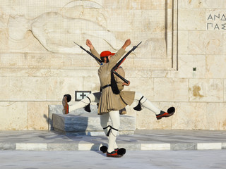 Changing guards near parliament at Athens