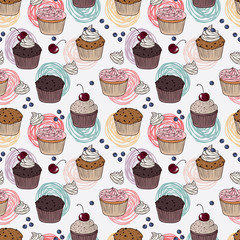 cakes seamless pattern