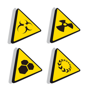 Gefahren Symbole - Warnzeichen Dreieck gelb