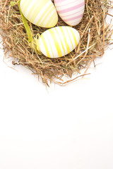 Three colourful easter eggs