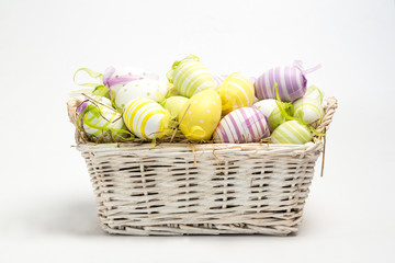 Easter eggs in straw