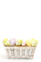 Easter eggs in basket