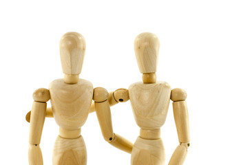 two puppet from wood couple