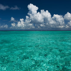 Crystal clear turquoise water at tropical beach
