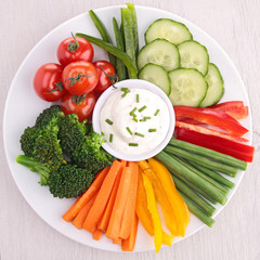 vegetables and dip