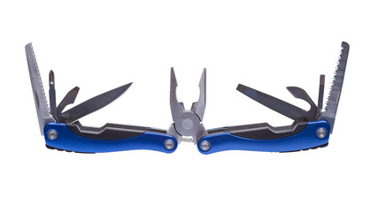 Taschenmesser, Multitool isoliert auf weiß