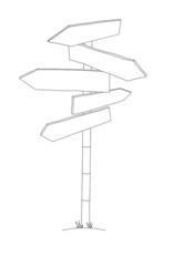 Illustration of a sign post