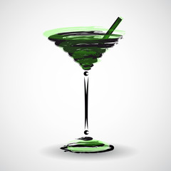 glas gepinselt grün