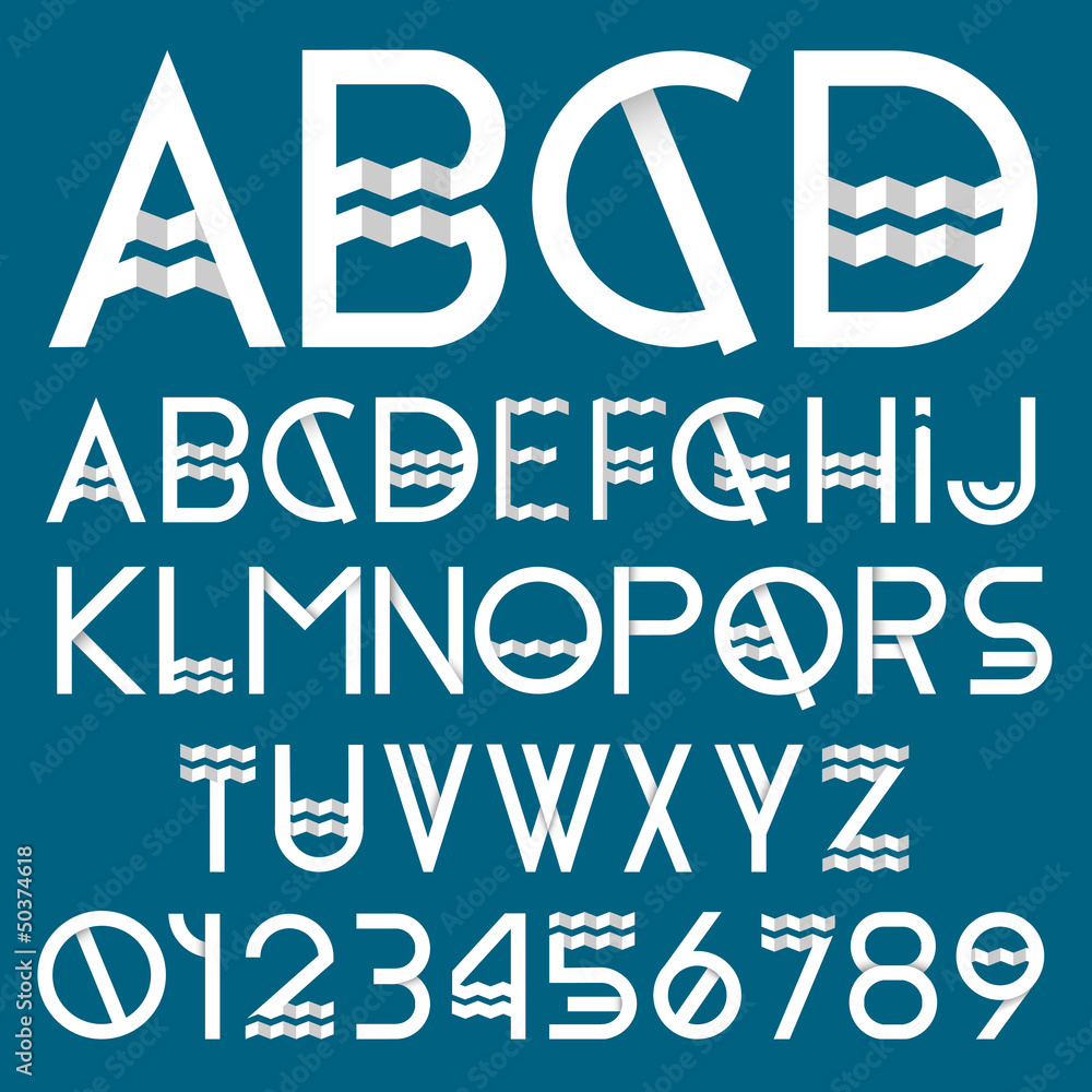 Poster paper font and numbers