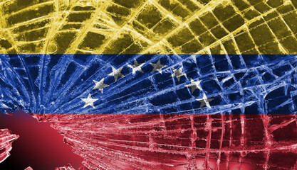 Broken glass or ice with a flag, Venezuela