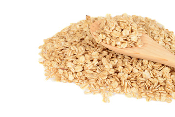 granola with wood spoon