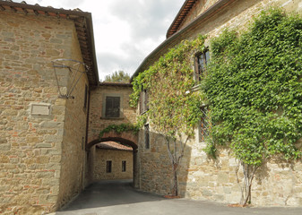 antique narrow tuscan street, Volpaia