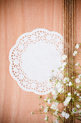 hand-made background with white napkin