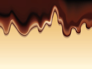 Vector background with a flowing hot chocolate