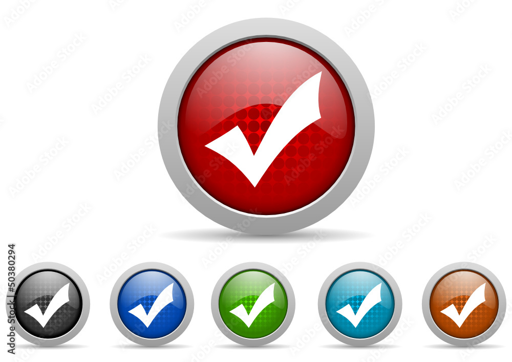 Poster accept vector icon set