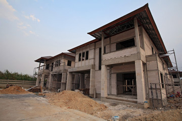Luxury houses under construction