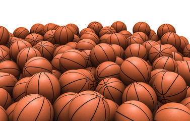 Basketballs pile