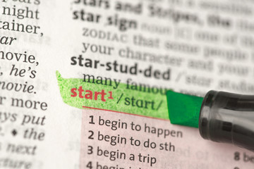 Start definition highlighted in green