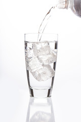 Sparkling water filling  glass