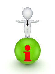 3d person standing on a ball with Info symbol.