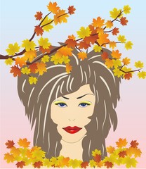 jesienna dziewczyna - obrazy, fototapety, plakaty