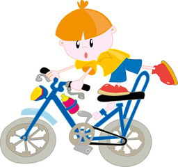 Boy with bicycle