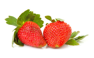 Two big fresh strawberries