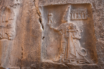 Ancient ruins in Yazilikaya, Turkey