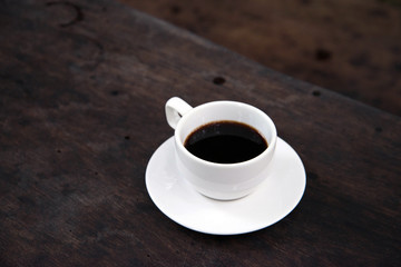White Coffee Cup on a Wooden Table