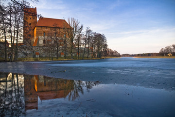 Trakai castle in Lithuania in spring time