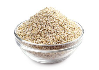 Pearl barley in glass bowl