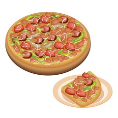 Delicious Deluxe Pizza and Sliced Pizza on Dish