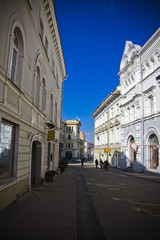 Vilnius oldtown street in sunny day