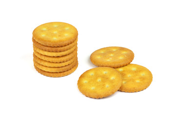 Crackers isolated on white background